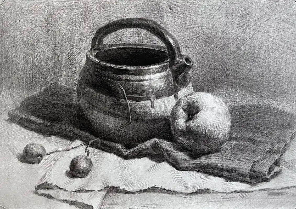 素描陶罐步骤图来一组.素描陶罐#素描静物 #素描陶罐 #每日 - 抖音