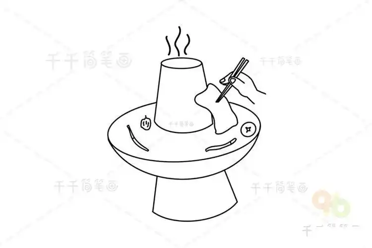 传统小吃葱包烩-儿童简笔画大全豆汁的简笔画关于北京美食的简笔画