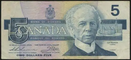1986年加拿大5加元一枚