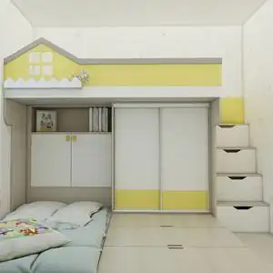 香港深圳小孩房定制上下床儿童房榻榻米衣柜书柜一体多功能組合