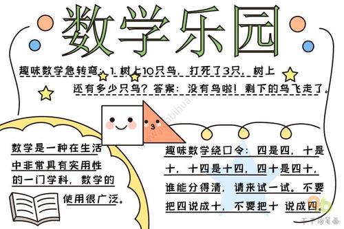 数学乐园手抄报图片