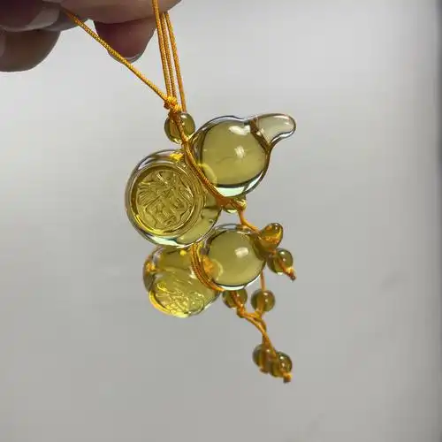 水晶小葫芦吊坠招财福运男女男女项链玉坠挂件饰品-阿里巴巴