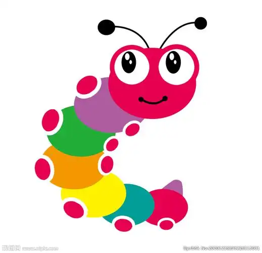 彩色儿童手绘卡通毛毛虫