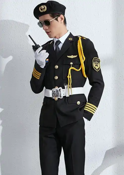 新式保安工作服套装礼宾服装男形象岗保安服保安制服春秋工装制服黑色