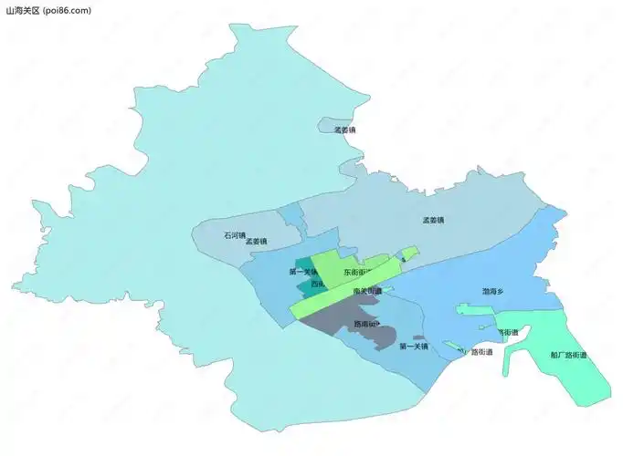 山海关区边界地图