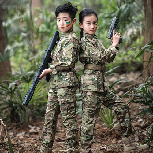 省15元 儿童迷彩服男女童特种兵军装套装小孩学生军训夏令营服装表