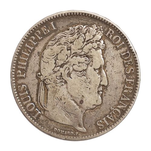 金永恒 1834年 老银元法国路易菲利普一世 5法郎银元 单枚 裸币