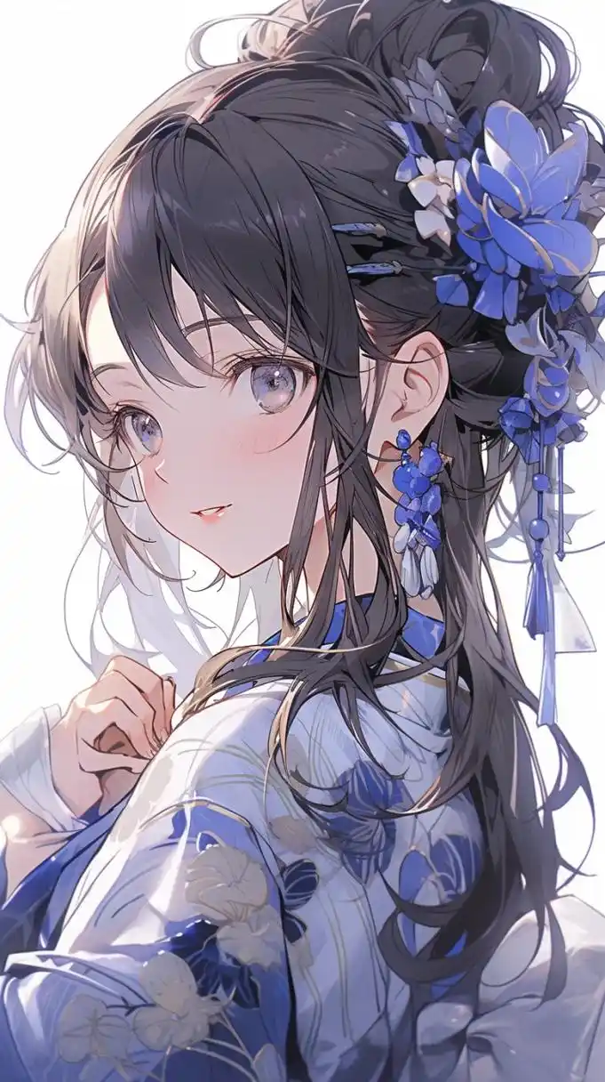 手机壁纸# #二次元美女# #古风# #古风美女# #汉服# 掬一捧蓝天,蓝得