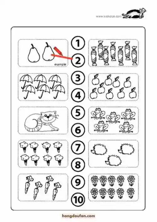 7张10以内数字游戏幼儿图练习题免费下载