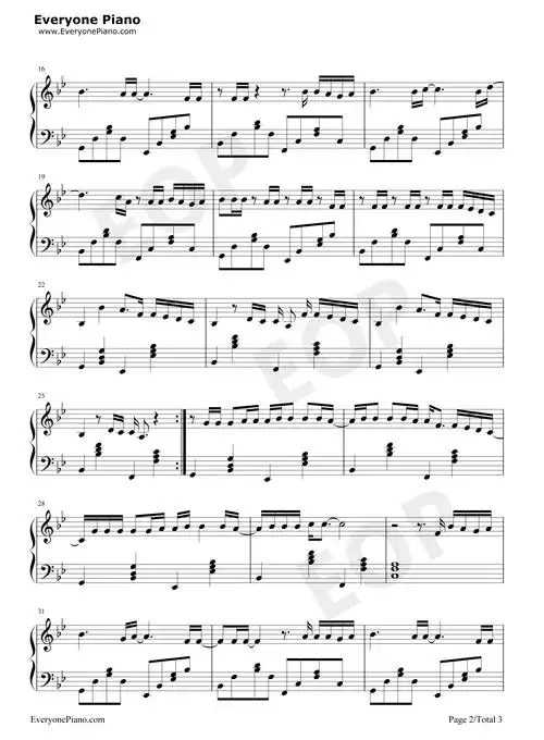 来自天堂的魔鬼完美钢琴版五线谱预览2