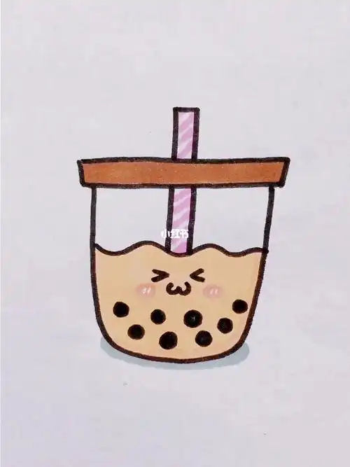 珍珠奶茶简笔画简笔画珍珠奶茶教程简笔画教程文化绘画