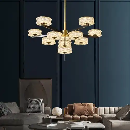 全铜吊灯轻奢水晶吊灯大气客厅吊灯温馨卧室2021新款北欧现代灯饰后