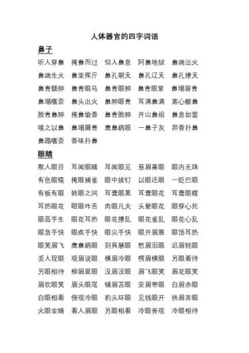 身体部分的四字成语 - 百度文库