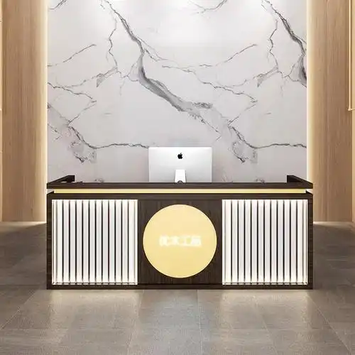 简约现代新中式小型店铺收银台服装店餐厅吧台茶艺前台接待台柜台