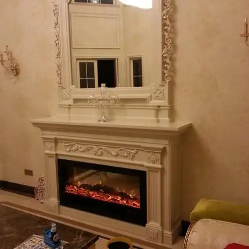 厂家直销 石雕壁炉 汉白玉大理石壁炉 欧式壁炉雕刻 室内摆件