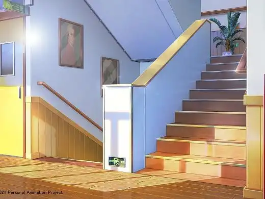 二次元日式场景-走廊楼梯