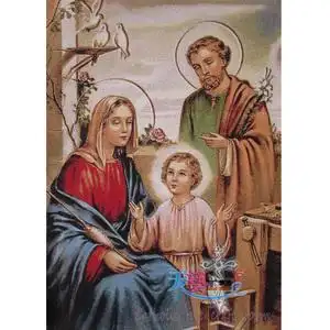 圣像棉织布像装饰画天主教圣物耶稣圣母圣家三口19号欧式无框直销