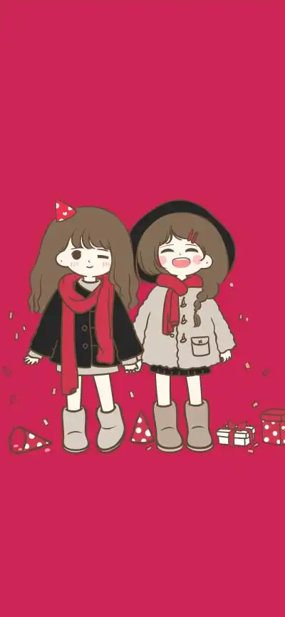 闺蜜头像,壁纸.图源微博小希与阿树.