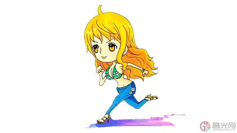 娜美简笔画彩色