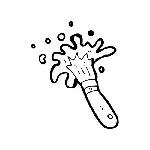 油漆刷,矢量,卡通油漆刷上白色的背景