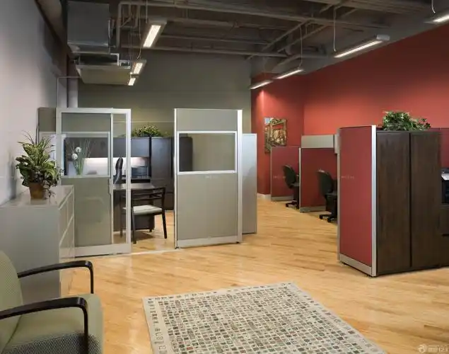 时尚办公室装修图室内隔断装修效果图片