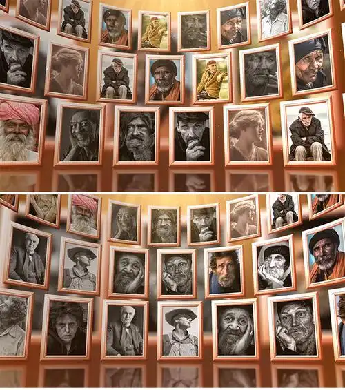 人物介绍名人墙照片墙荣誉照片展示ae模板