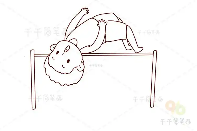 跳高运动简笔画