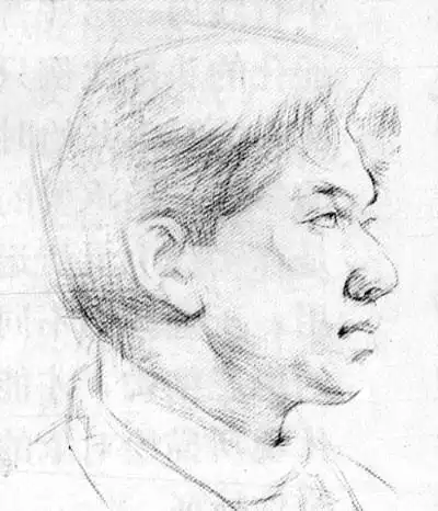 素描头像学习男青年侧面