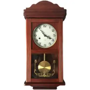 老式发条钟机械挂钟铜机芯实木摆钟老式发条钟表客厅挂钟家用客厅墙壁