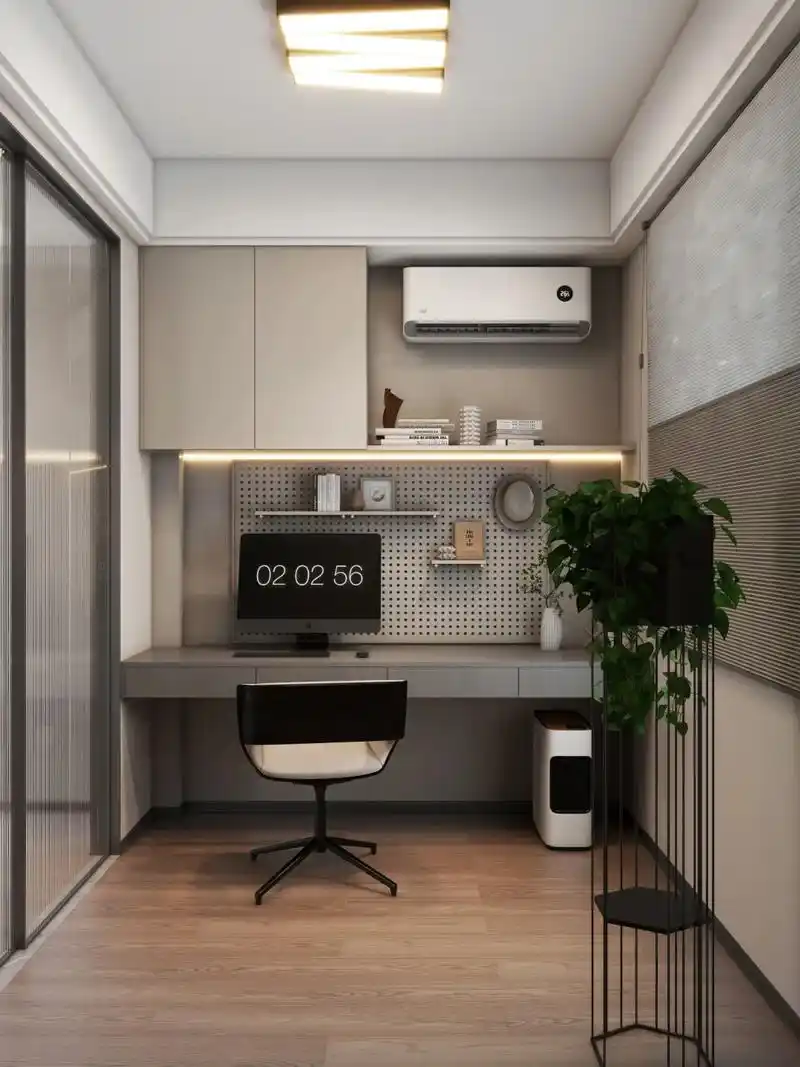 现代风小书房.这个小书房是一个小阳台改造而成.