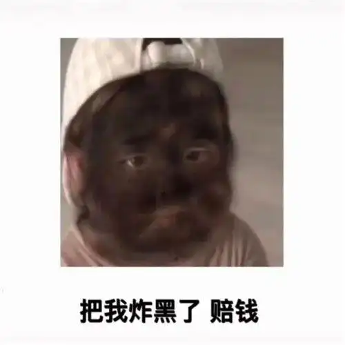 把我炸黑了赔钱表情包