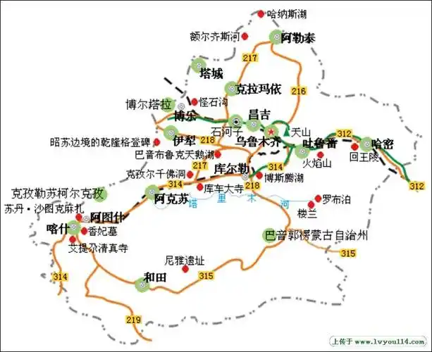 新疆旅游地图 新疆地图中文版 新疆电子地图