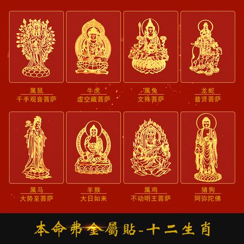 十二生肖本命佛手机贴金属贴兔年本命年虚空藏菩萨笔记本装饰贴纸