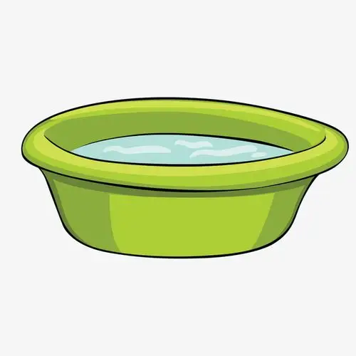 矢量手绘绿色盛水盆免扣素材