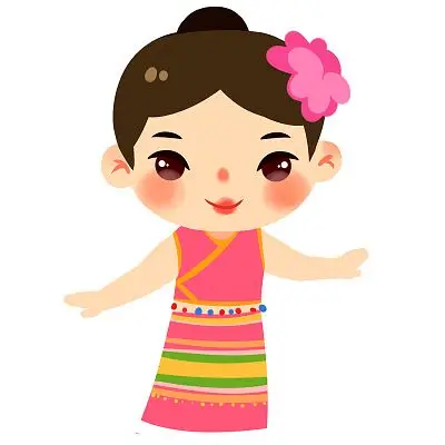 傣族民族服饰q版卡通人物少数民族服装png素材卡通少数民族人数