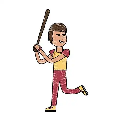 男人打棒球卡通图片下载