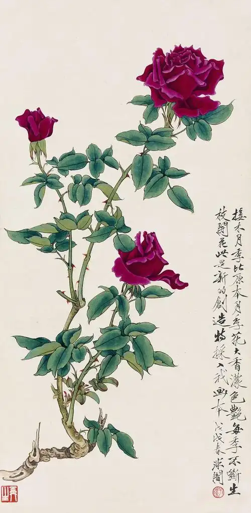 于非暗《月季花》