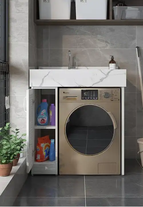 小mi生态米家通用大理石洗衣柜一体台盆洗衣池槽整体柜组合小户型洗衣