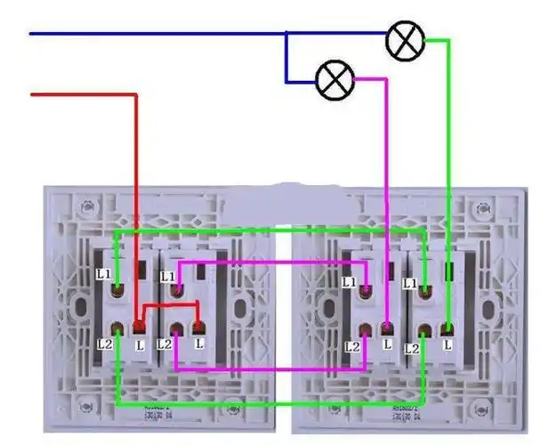 一个双联双控开关怎么控制2个灯两个双联双控怎么控制两个灯