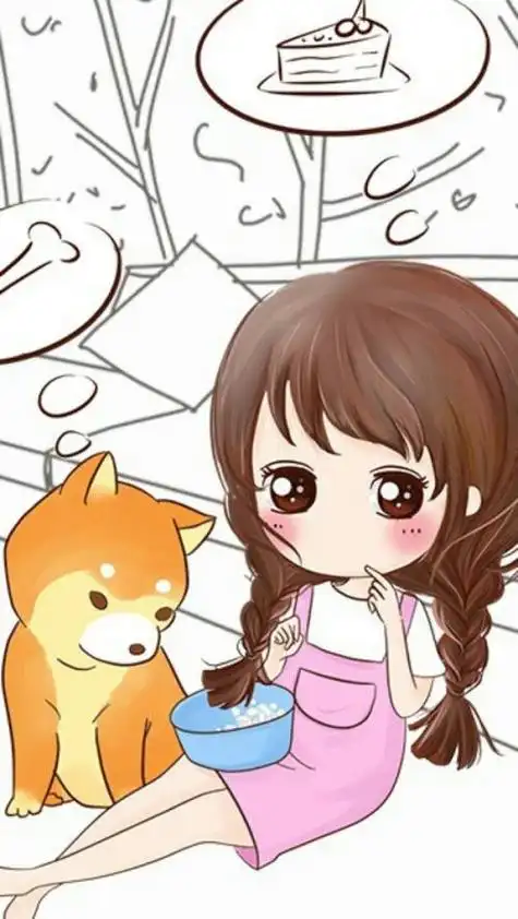 可爱美丽的小薇头像美图女生壁纸锁屏萌萌图插画