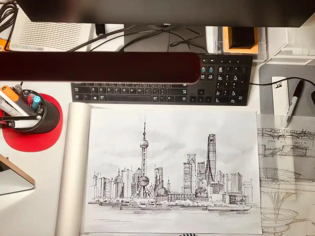 上海外滩手绘.the bund 外滩#设计手绘 #画画 #手 - 抖音