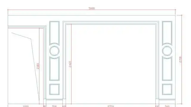 简单电视背景墙的cad绘制方法