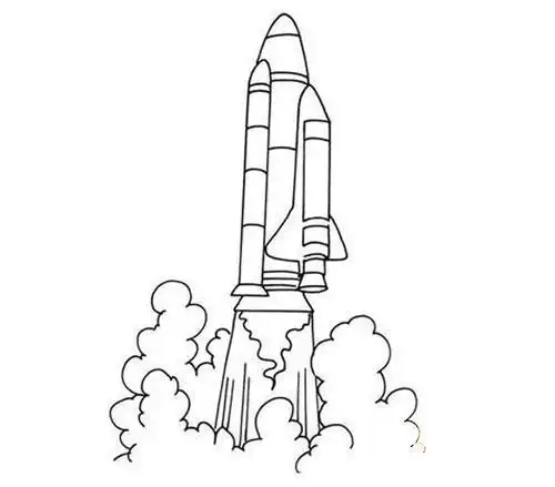 火箭简笔画的画法 火箭卡通画儿童画手绘教程