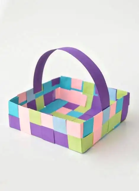 八哥手工折纸小花篮