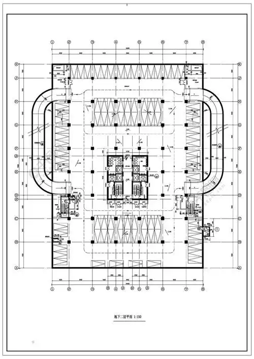 地下停车场cad平面图设计图免费下载_dwg格式_编号35066546-千图网