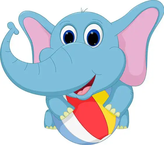 可爱的卡通大象摆姿势