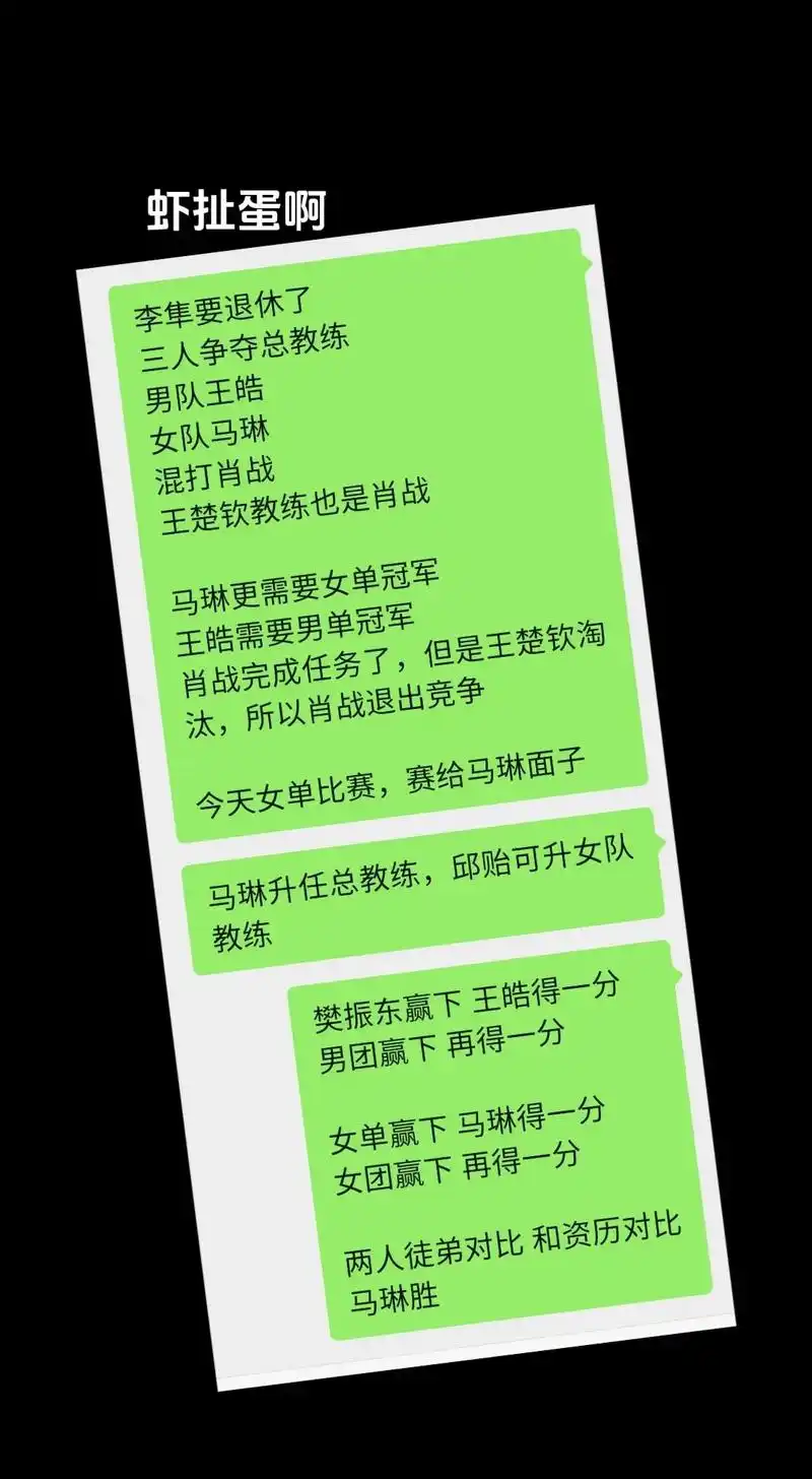 混打肖战 女单赢下马琳得一分 两人徒弟对比和资历对比 肖战完 - 抖音