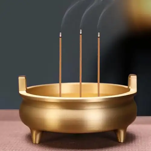 香炉上香香炉纯铜宣德炉家用室内供奉烧香炉铜冲耳炉三足鼎炉熏炉