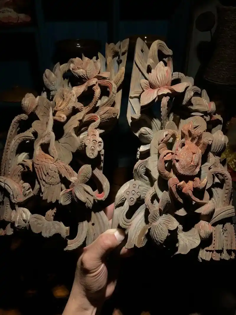 明清|绝美·梁花【仙鹤·蟹】老木雕 精品.绝美·梁花·精品之 - 抖音