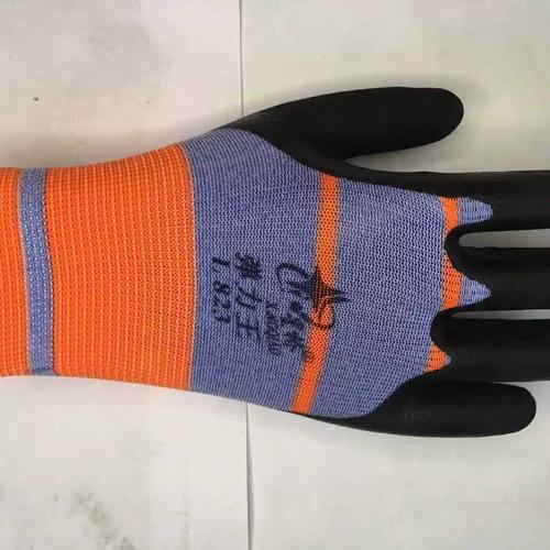 手套劳保防护星桥l823弹力王乳胶发泡耐磨防滑舒适工地手套男女款